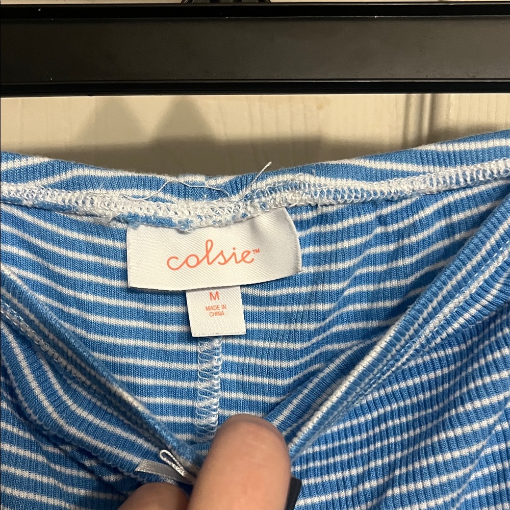 Colsie Blue and White Striped Top - Picture 5 of 13